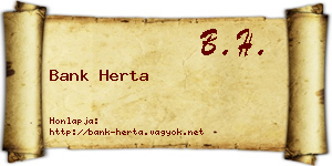 Bank Herta névjegykártya